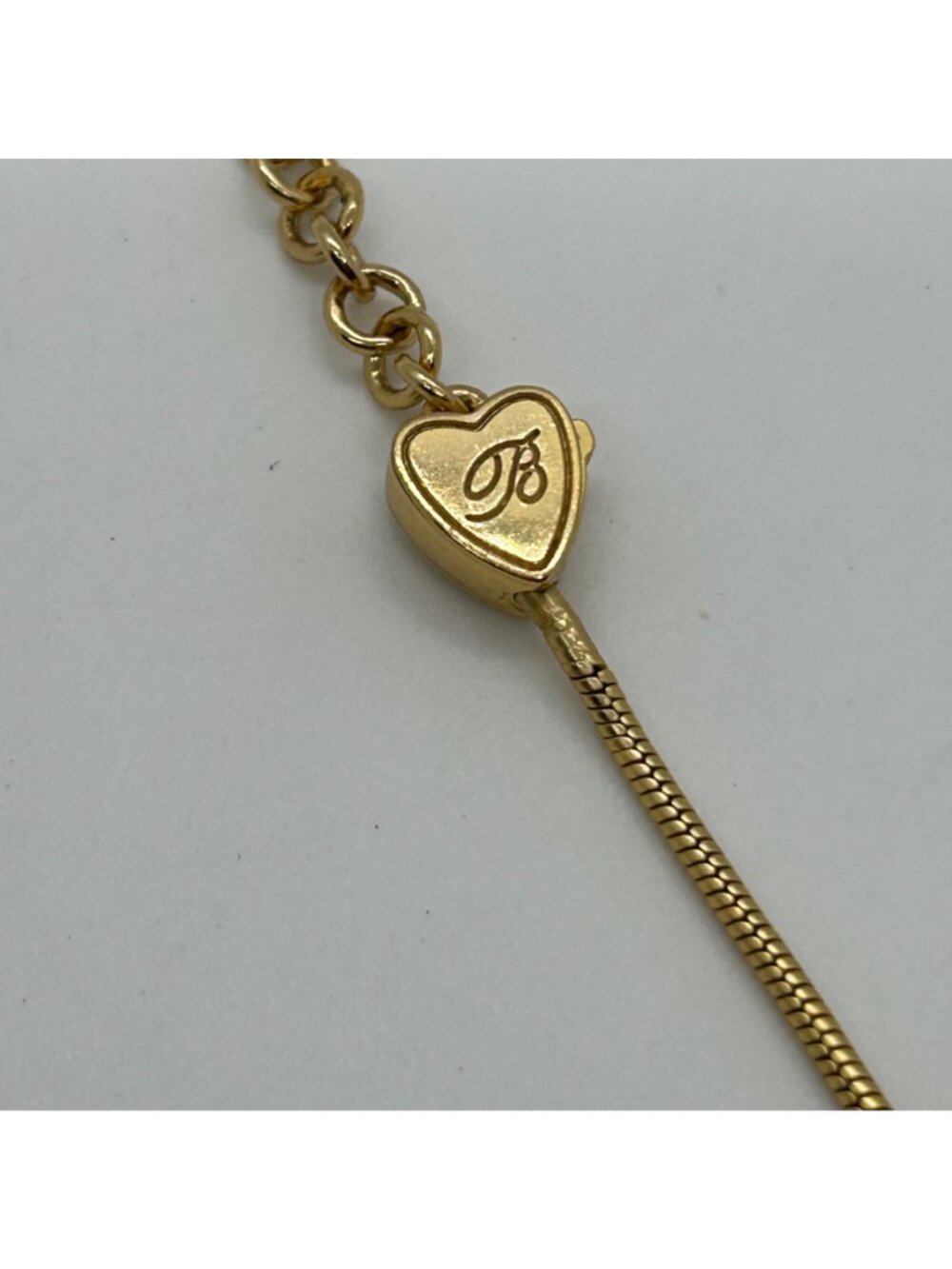 Brighton Gold Heart Crystal Charm Bracelet Snake Chain Jewelry Adjustable 7-8" - Picture 13 of 14